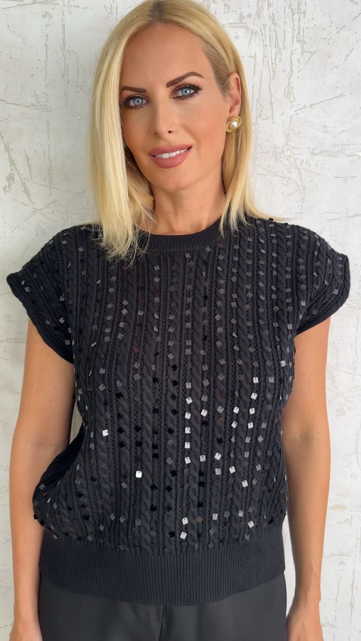 Shine Blouse-Μαύρο
