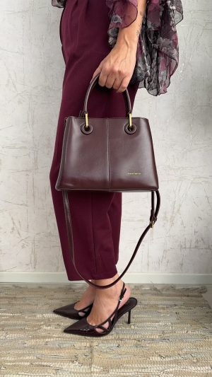 Eco leather τσάντα χειρός-Βουργουνδί