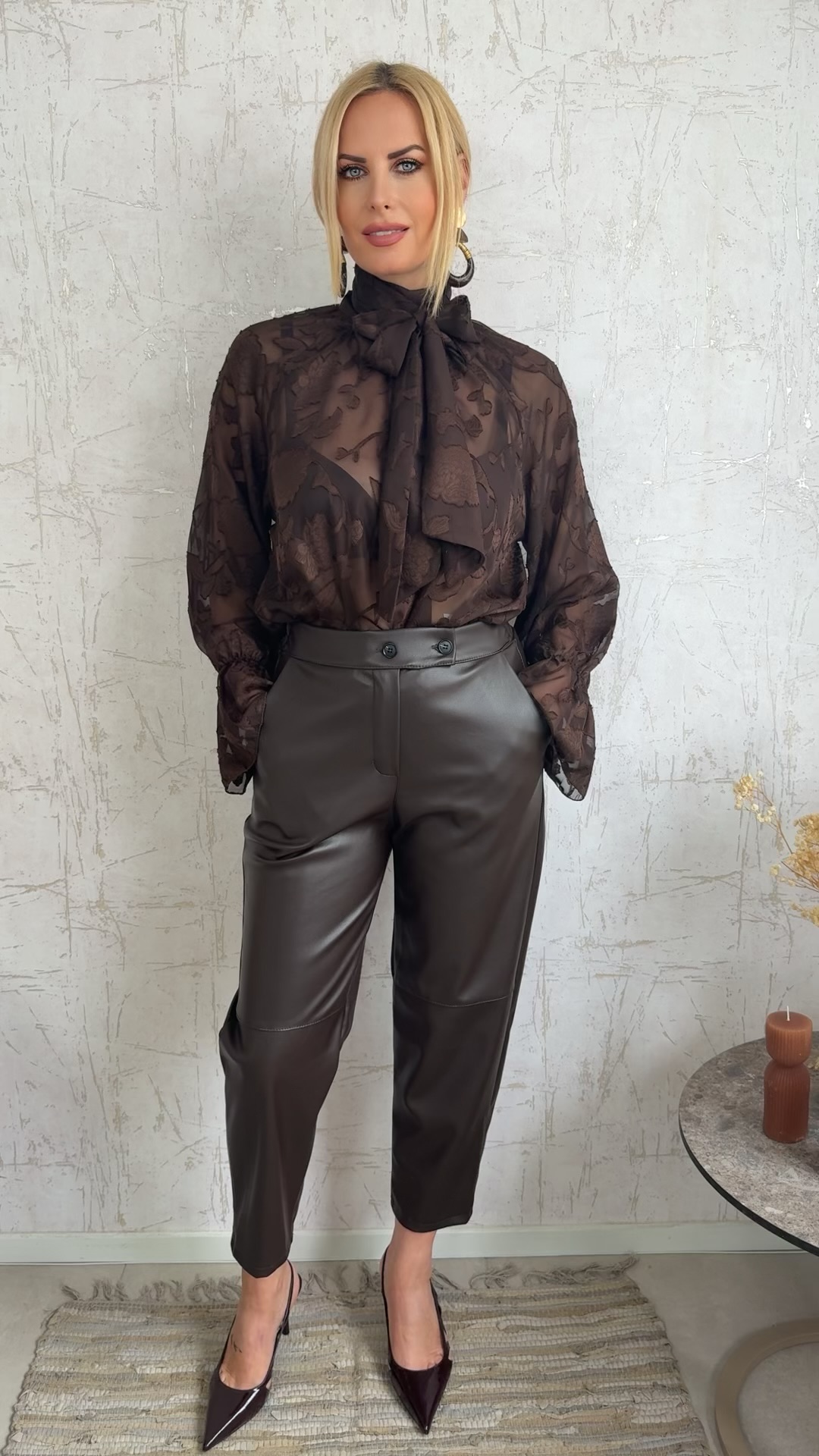 Nebbia Blouse-Καφε