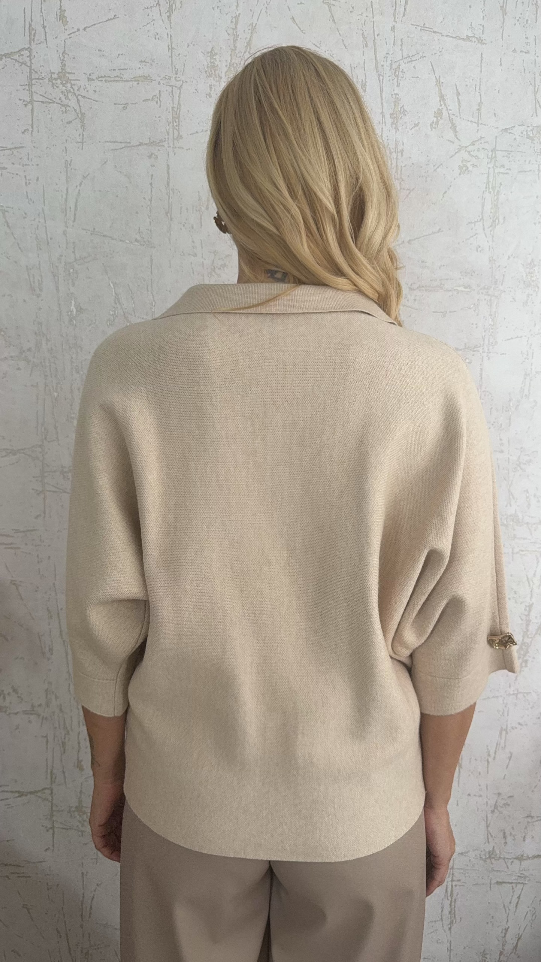 lila Blouse-Μπεζ