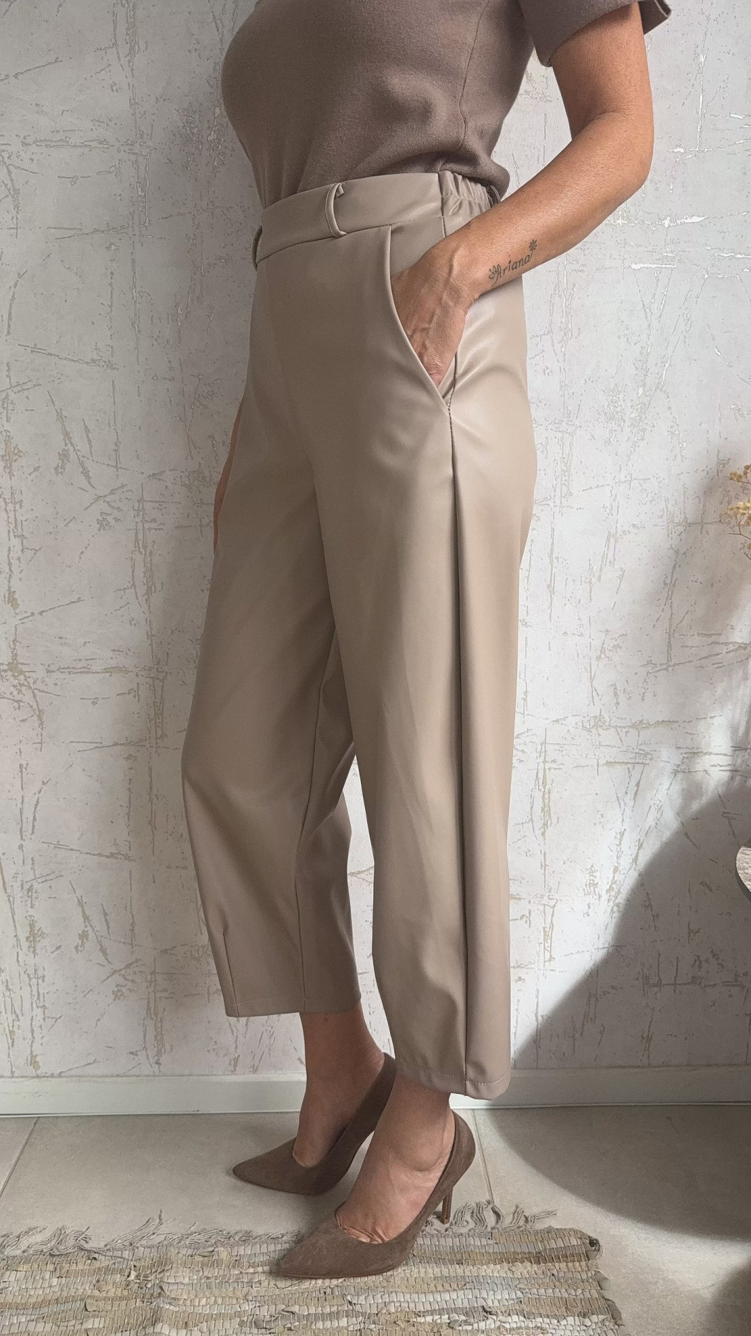 Alina Leather Pants-Πουρου