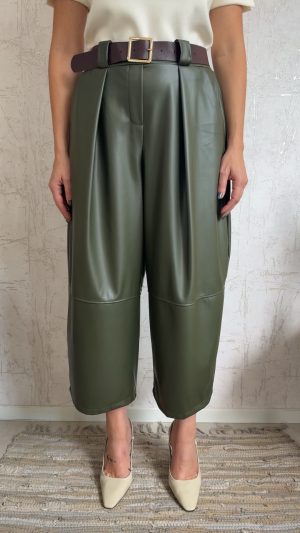 Leather Balloon Zip-Χακι