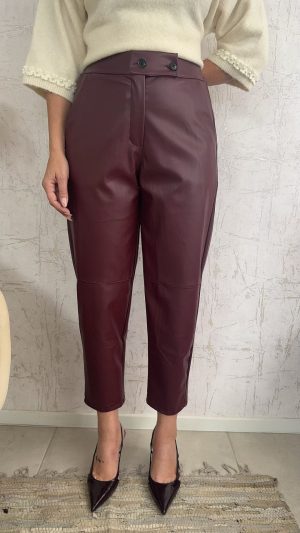 Inna Leather Pants-Βουργουνδι