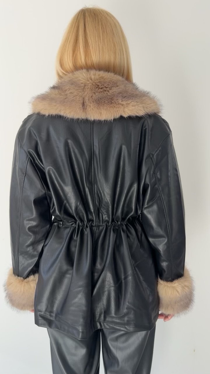 Scene Leather Jacket-Μαυρο