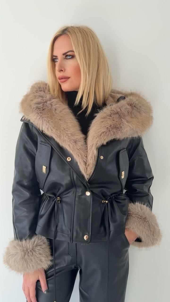 Luxury Leather Jacket-Μαυρο