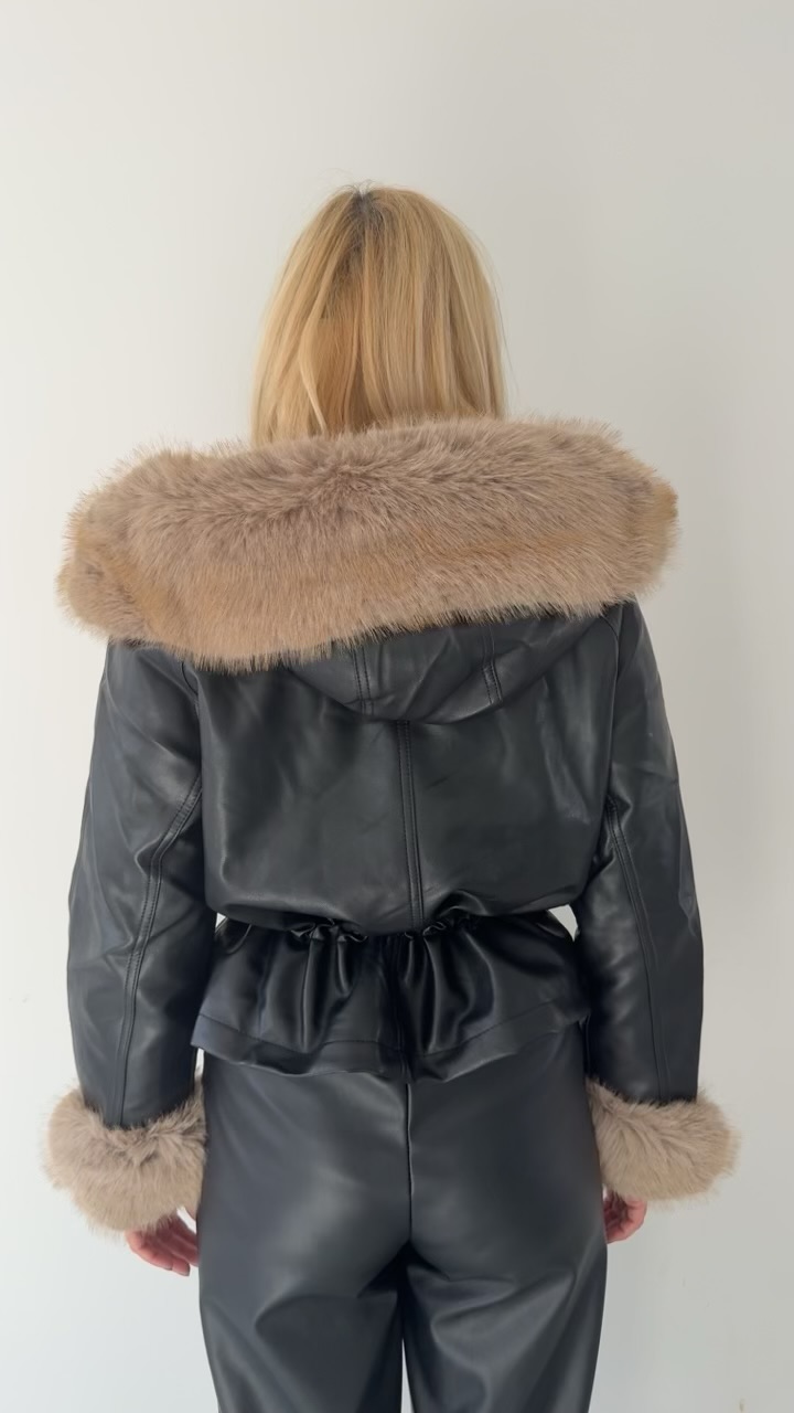 Luxury Leather Jacket-Μαυρο