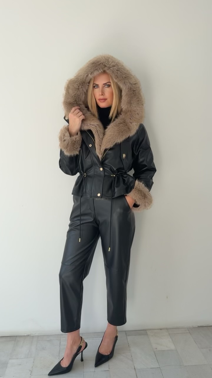 Luxury Leather Jacket-Μαυρο